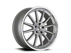 Modern Luxury MLF14 Brushed Silver with Stainless Lip Wheel; 22x8.5; 35mm Offset (15-23 Mustang GT, EcoBoost, V6)