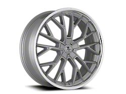 Modern Luxury MLF15 Brushed Silver with Stainless Lip Wheel; 20x8.5; 35mm Offset (15-23 Mustang GT, EcoBoost, V6)