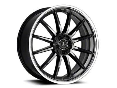 Modern Luxury MLF14 Gloss Black with Stainless Lip Wheel; 22x8.5; 35mm Offset (24-26 Mustang GT, EcoBoost)