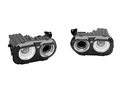 Mopar Direct Connection Illuminated Air Catcher Headlights; Black Housing; Clear Lens (17-23 V8 HEMI Challenger)