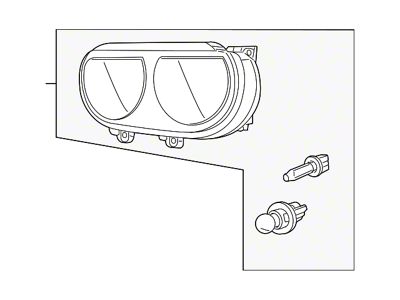 Mopar Halogen Headlight; Passenger Side (15-23 Challenger w/ Factory Halogen Headlights)