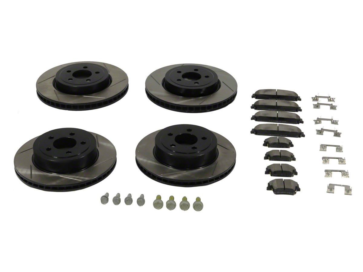 Mopar Challenger Performance Slotted Brake Rotor and Pad Kit; Front and