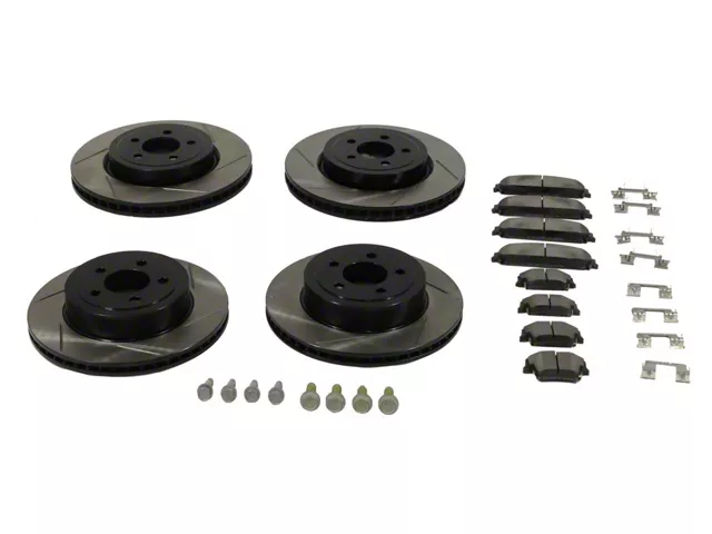 Mopar Performance Slotted Brake Rotor and Pad Kit; Front and Rear (17-23 Challenger SXT; 18-19 Challenger GT; 18-23 Challenger R/T, R/T Scat Pack)