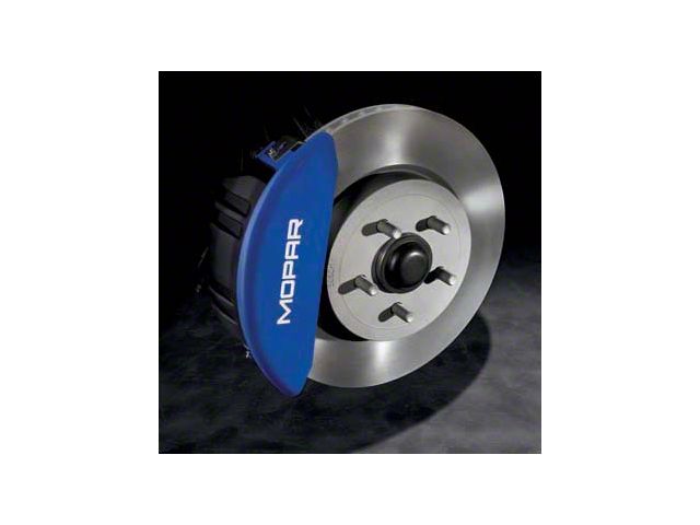 Mopar Brake Caliper Covers with MOPAR Logo; Blue; Front and Rear (11-23 3.6L Charger)