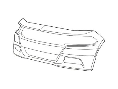 Mopar Bumper Cover; Front; Without Hood Scoop; Primered (15-23 Charger)