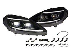 Morimoto XB Evo Hybrid LED Headlights; Black Housing; Clear Lens (05-13 Corvette C6)