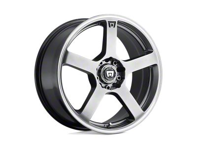 Motegi FS5 Dark Silver Machined Flange Wheel; 18x9; 45mm Offset (16-24 Camaro, Excluding SS w/ 6-Piston Front Calipers & ZL1)