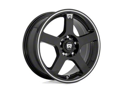 Motegi FS5 Gloss Black Machined Flange Wheel; 18x8; 45mm Offset (21-25 Mustang Mach-E, Excluding GT)
