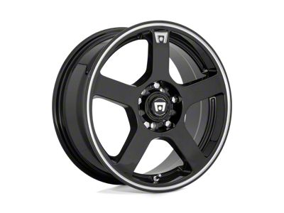 Motegi FS5 Gloss Black Machined Flange Wheel; 18x8 (21-24 Mustang Mach-E, Excluding GT)