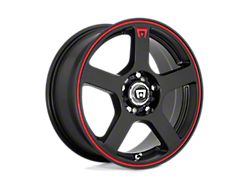 Motegi FS5 Matte Black with Red Racing Stripe Wheel; 18x8 (21-23 Mustang Mach-E, Excluding GT)