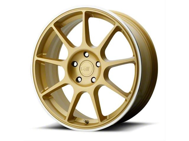Motegi MR138 Gold with Machined Lip Wheel; 19x8.5 (15-23 Mustang GT, EcoBoost, V6)