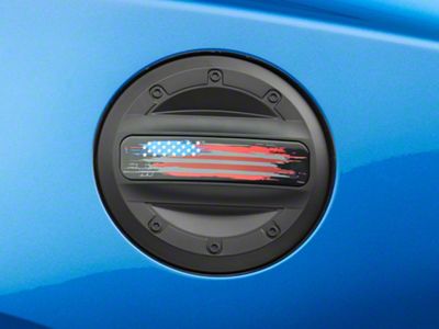 MP Concepts Old Glory Fuel Door; Matte Black (16-24 Camaro)