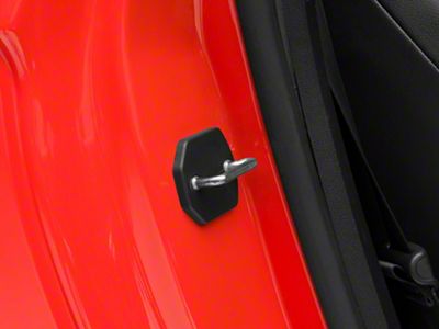 MP Concepts Door Striker Cover Set; Black (15-23 Mustang)
