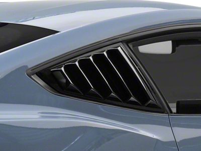 MP Concepts Quarter Window Louvers; Gloss Black (2024 Mustang Fastback)