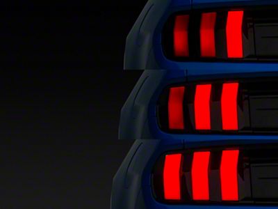 MP Concepts S650 Style LED Tail Lights; Black Housing; Red Lens (15-23 Mustang)