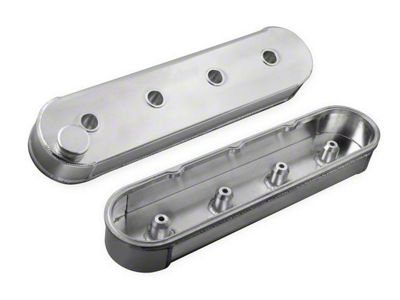 Mr. Gasket Fabricated Aluminum Valve Covers; Silver (10-15 6.2L Camaro)