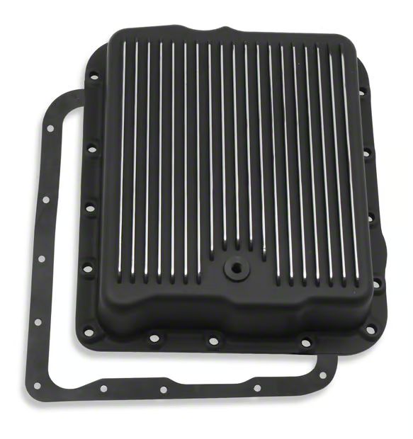 Mr. Gasket Corvette THM700/4L60E Transmission Oil Pan; Black Aluminum