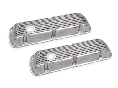 Mr. Gasket Cast Aluminum Valve Covers; Polished (79-85 5.0L Mustang)