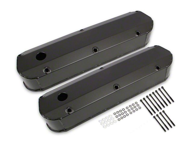 Mr. Gasket Fabricated Aluminum Valve Covers; Black (79-85 5.0L Mustang)