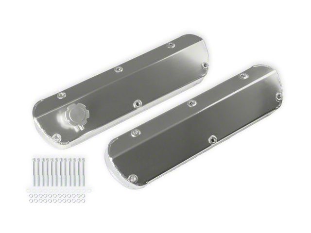 Mr. Gasket Tapered Edge Fabricated Aluminum Valve Covers; Silver (79-85 5.0L Mustang)