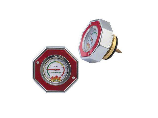 Mr. Gasket Thermocap Radiator Cap; 16 PSI; Red (79-93 Mustang)