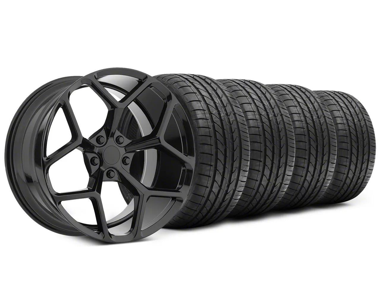 Camaro Z/28 Style Gloss Black Wheel; Rear Only; 20x10; 30mm