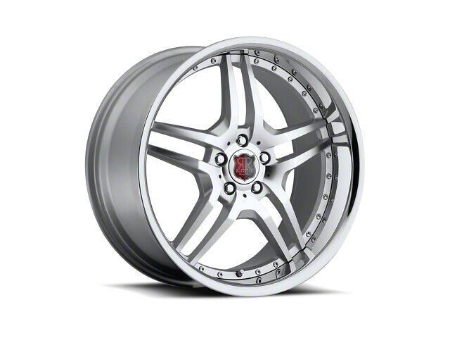 MRR RW2 Silver Machined with Chrome Lip Wheel; 20x10 (15-23 Mustang, Excluding GT500)