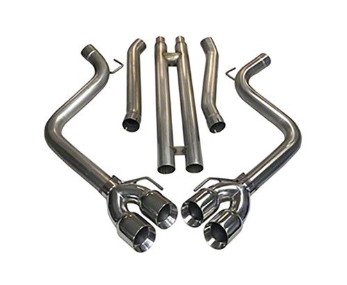 MRT KR Muffler Delete Cat-Back Exhaust with MaxFlow H-Pipe and Polished Tips (2024 Mustang GT w/ Active Exhaust, Dark Horse)