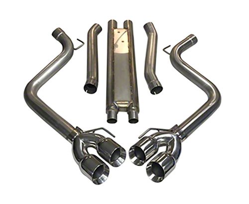 MRT KR Muffler Delete DMS Cat-Back Exhaust with Polished Tips (2024 Mustang GT w/ Active Exhaust, Dark Horse)