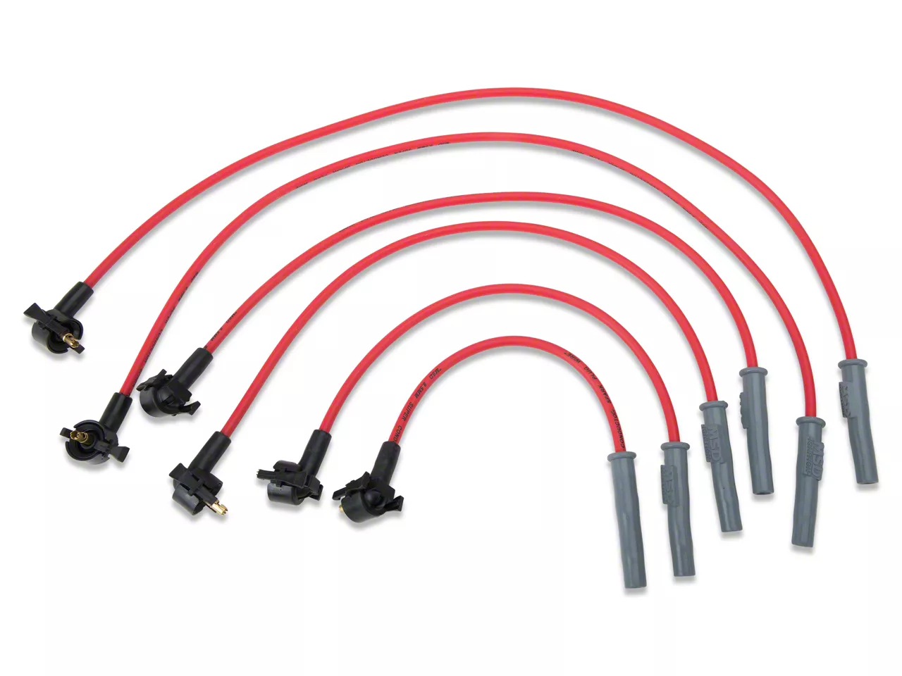 MSD Mustang Super Conductor 8.5mm Spark Plug Wires; Red