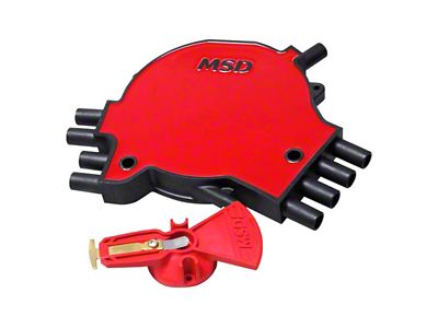 MSD LT1 Distributor Cap and Rotor Kit; Red (95-97 5.7L Camaro)