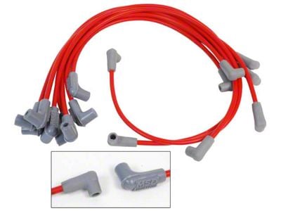 MSD Small Block Chevy Super Conductor 8.5mm Spark Plug Wires for Crab Style Distributor Cap; Red (68-97 V8 Camaro)