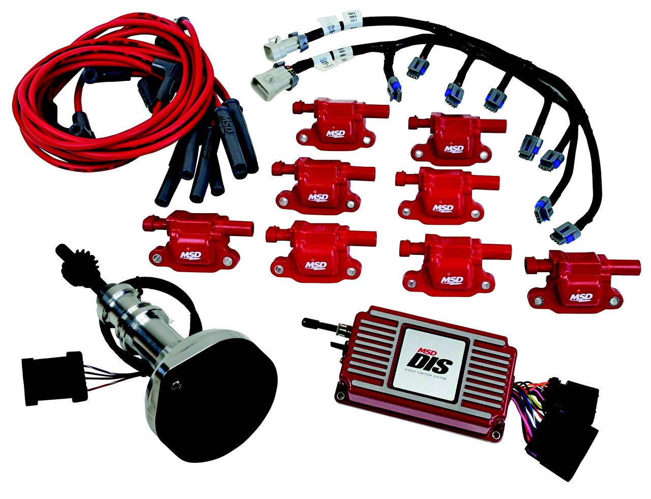 MSD Mustang Ignition Conversion Kit; Red 60152 (1979 5.0L Mustang; 83