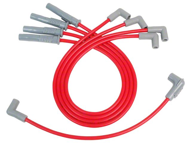 MSD Super Conductor Spark Plug Wire Set; Red (83-90 2.3L Mustang)