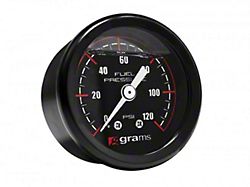 Grams Performance 0-120 PSI Fuel Pressure Gauge; Black (Universal; Some Adaptation May Be Required)