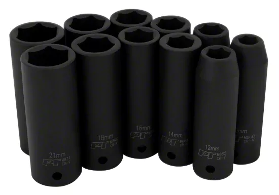 Universal AM 1/2-Inch Drive Impact Socket; Metric; 11-Piece Set - Free ...