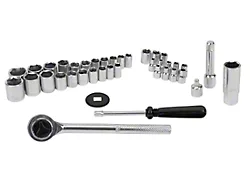 1/4 and 3/8-Inch Drive SAE and Metric Socket Set; 40-Piece Set