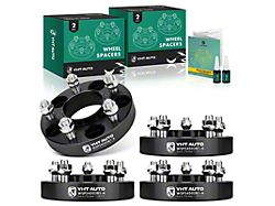 1-Inch 5-Lug Wheel Spacers; Black; Set of Four (94-14 Mustang)