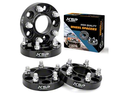 1-Inch Hubcentric Pro Billet Wheel Spacers; Black (15-24 Mustang)