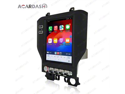 10.40-Inch Android 13 Tesla Style Head Unit with Car Play; 8GB RAM; 128GB ROM; Black (15-23 Mustang)