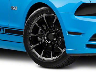 11/12 GT/CS Style Gloss Black Machined Wheel; 18x9 (10-14 Mustang GT w/o Performance Pack, V6)