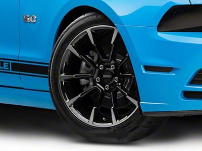 11/12 GT/CS Style Gloss Black Machined Wheel; 19x8.5; 30mm Offset (10-14 Mustang)