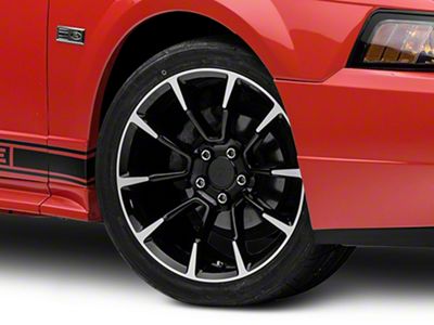 11/12 GT/CS Style Gloss Black Machined Wheel; 18x9; 30mm Offset (99-04 Mustang)
