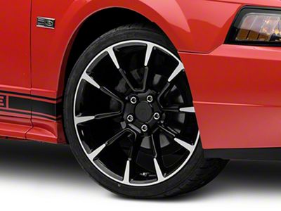 11/12 GT/CS Style Gloss Black Machined Wheel; 19x8.5; 30mm Offset (99-04 Mustang)