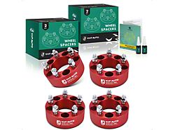 2-Inch 5-Lug Wheel Spacers; Red; Set of Four (94-14 Mustang)