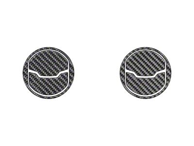 2-Piece Center A/C Vent Accent Trim; Domed Carbon Fiber (15-23 Mustang)