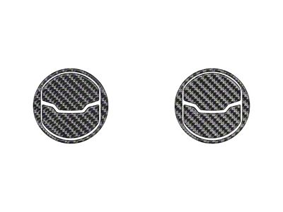 2-Piece Center A/C Vent Accent Trim; Domed Carbon Fiber (15-23 Mustang)