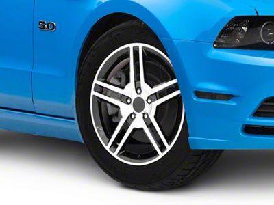 2010 GT500 Style Gloss Black Machined Wheel; 18x9 (10-14 Mustang, Excluding 13-14 GT500)