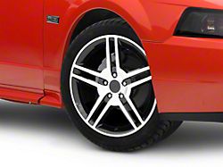 2010 GT500 Style Gloss Black Machined Wheel; 18x9; 30mm Offset (99-04 Mustang)