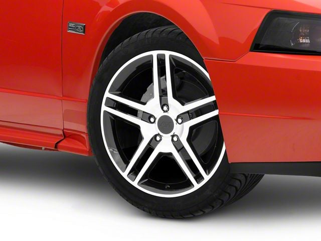 2010 GT500 Style Gloss Black Machined Wheel; 18x9 (99-04 Mustang)